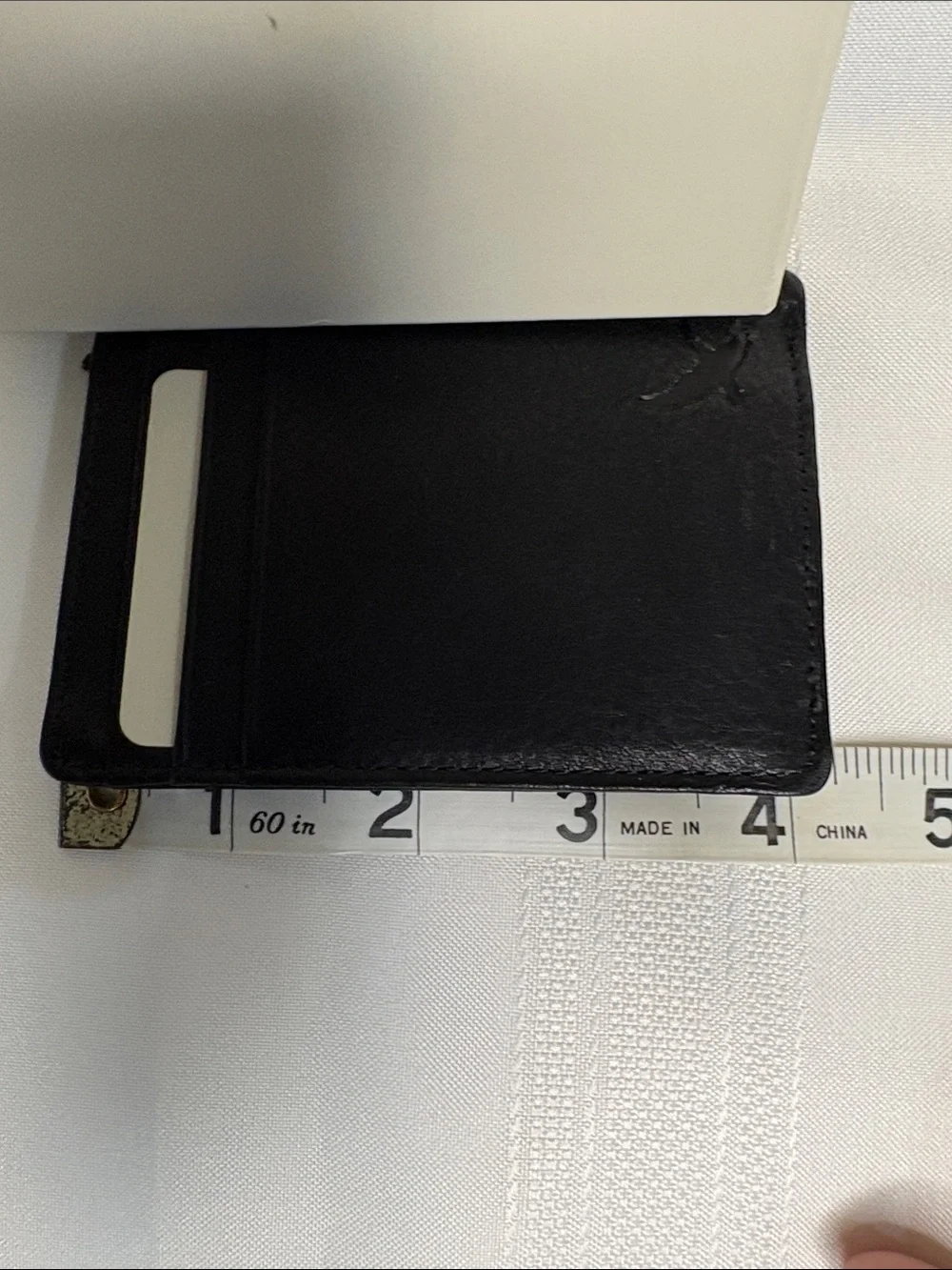 Eddie Bauer Black Leather Front-Pocket Wallet with Silver Money Clip